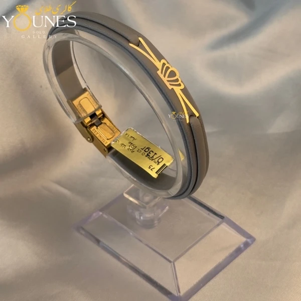 دستبند طلا زنانه چرم تاج